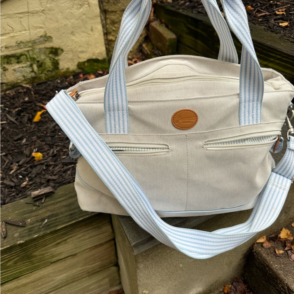 Lovely LARGE Jacadi Paris Diaper Bag with long strap